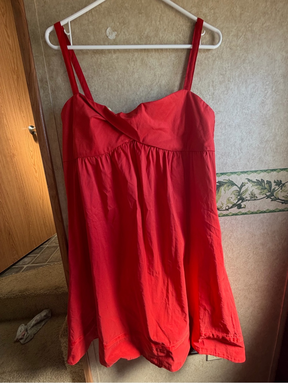 Diane Von Furstenberg Red Orange Spaghetti Strap Summer Dress size 12